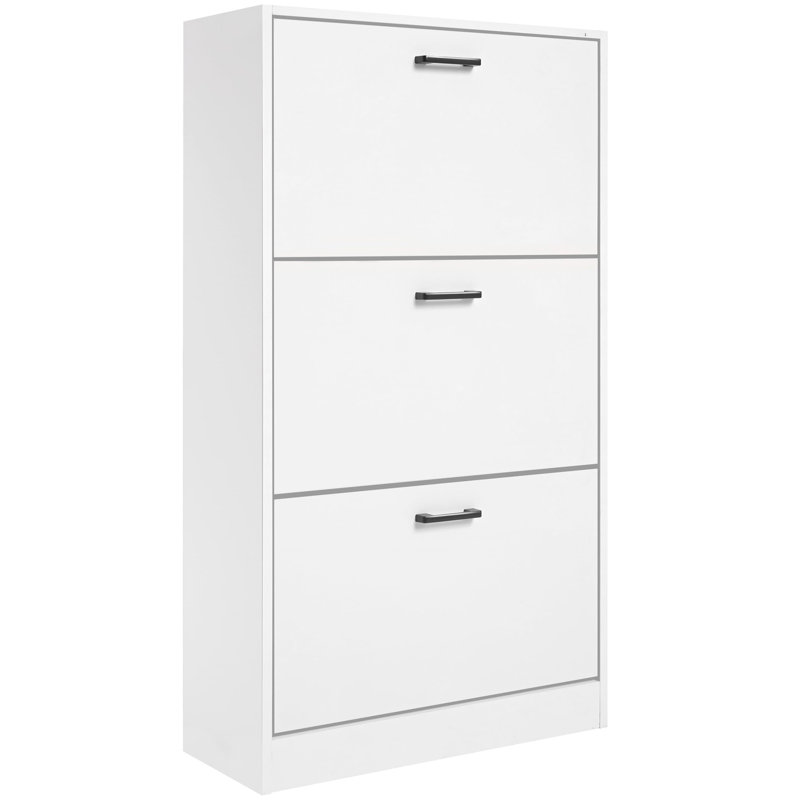 18 Pair Shoe Storage Cabinet, White