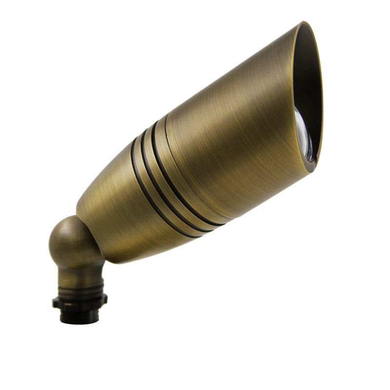 Natural Brass Low Voltage LED Outdoor Spotlight