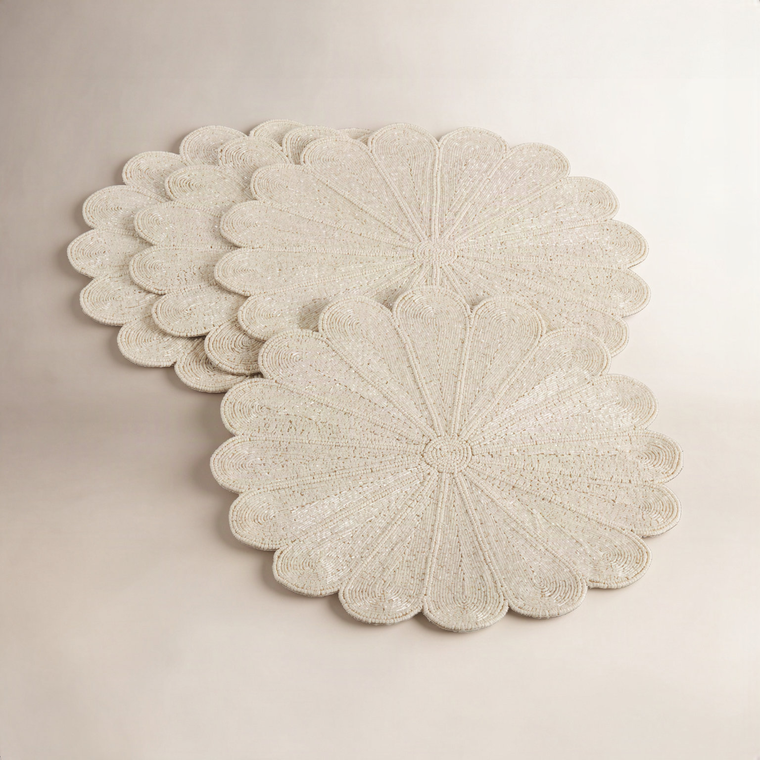Kaeto Beaded Placemat, Ivory