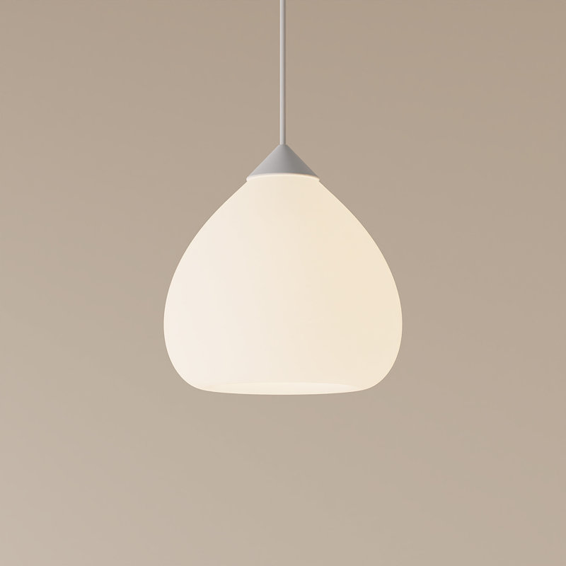 Gulp Pendant Light, 17.6" H x 9.45" W x 9.84" D, Snow, White