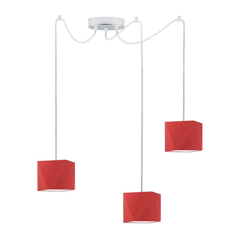 Carnevale 3 - Light Cluster Pendant, Red, Silver