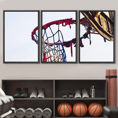 Torn Old American Basketball Hoop Sports Athletes