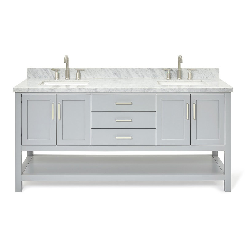 Magnolia Bath Vanity Rectangular Basin S073DCWRV, Rectangular, Gray