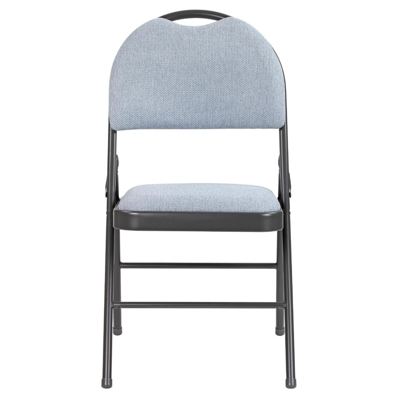 Fabric Padded Stackable Folding Chair Folding Chair, Blue