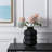 Black Ceramic Vase - Small Spherical Flower Vase For Centerpiece, Three Floors Design For Modern Home Decor, Boho Decorative Vase - 6.7" Tall-946258301