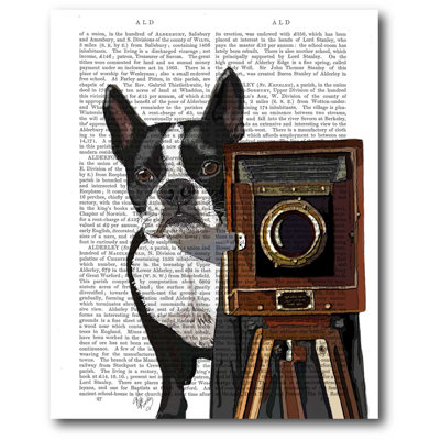 Boston terrier, impression sur toile tendue