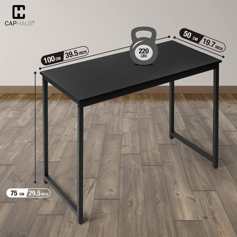 Bureau de travail moderne noir, bureau d'écriture de bureau à domicile peu encombrant, options multiples