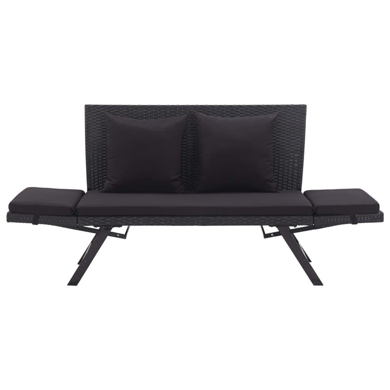 Eltje Steel Garden Bench, Black