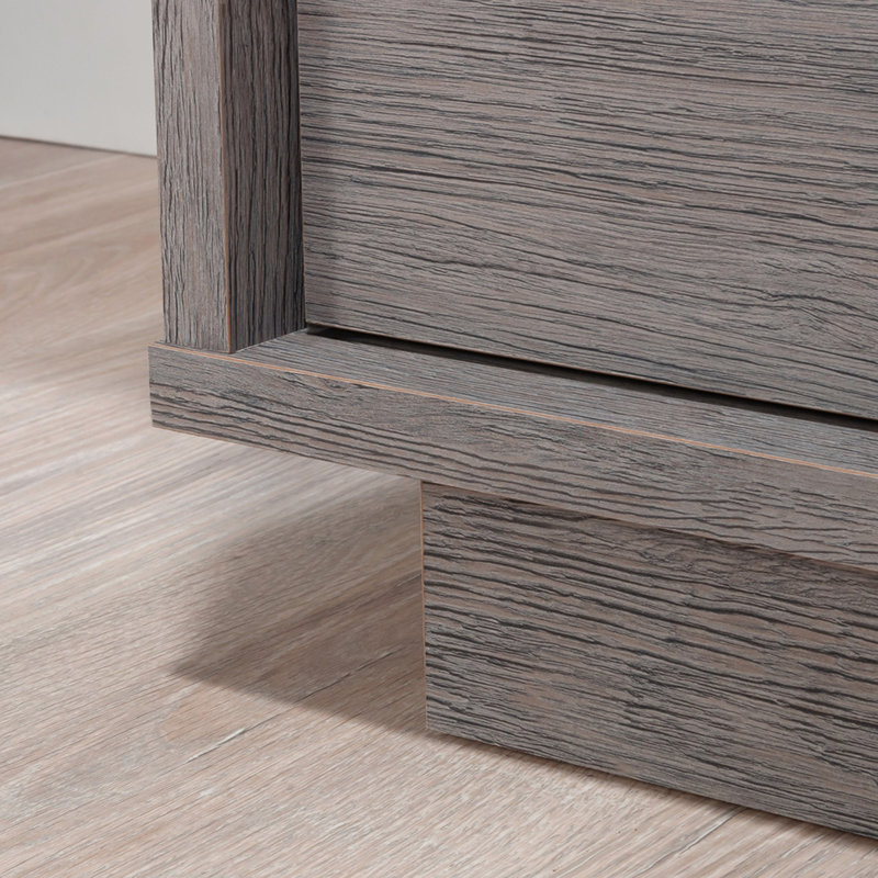 Lateral File with Two Drawers, Medium Gray finish