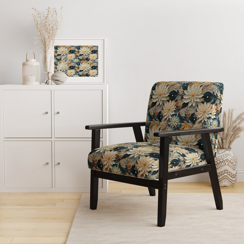 Chaise d'appoint florale Cobalt, Atteindre les jardins floraux de Stillness of Mind