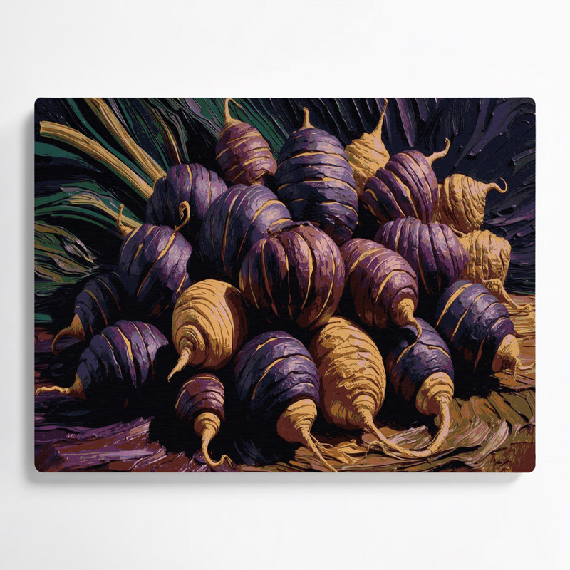 Légumes, art mural mauve en métal, H 11 po x l 14 po