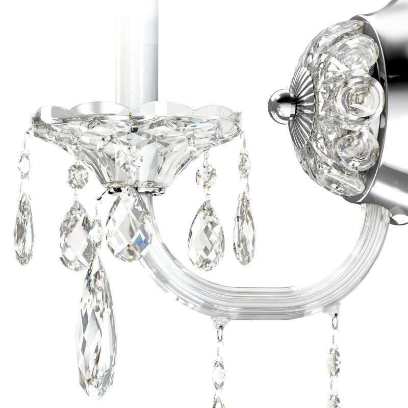 Sterling Candle Wall Light, Spectra Clear, Silver