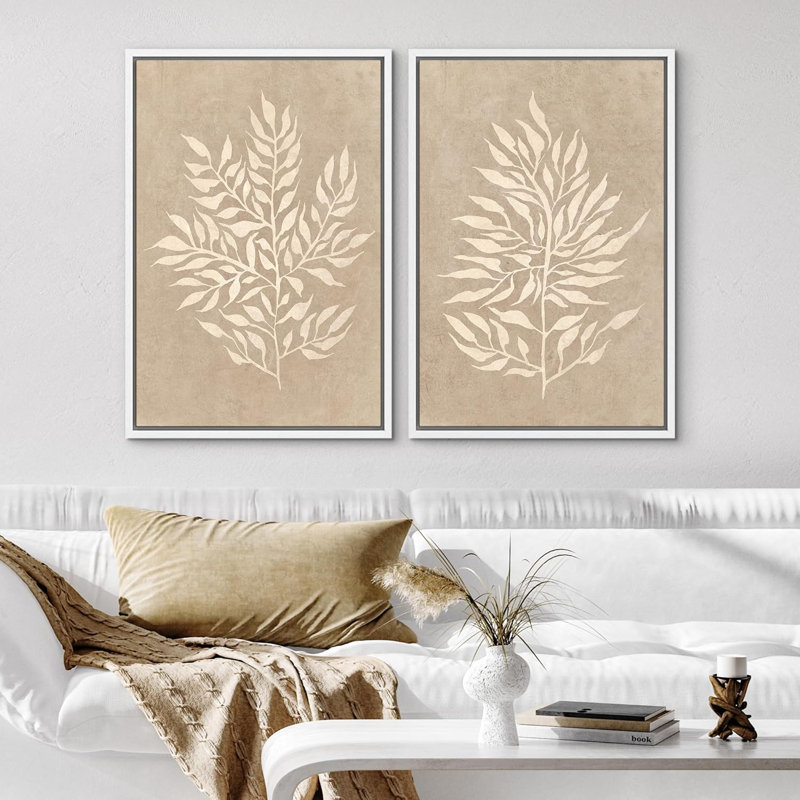 "Aérosol géométrique", 2 pièces sur toile, Cadre blanc, H 16 po x l 24 po