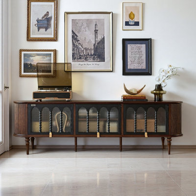French Retro Solid Wood Design TV Cabinet
