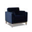 Chaise avec accoudoirs de style campagne moderne 36 po, velours performance bleu marine foncé-1708797730