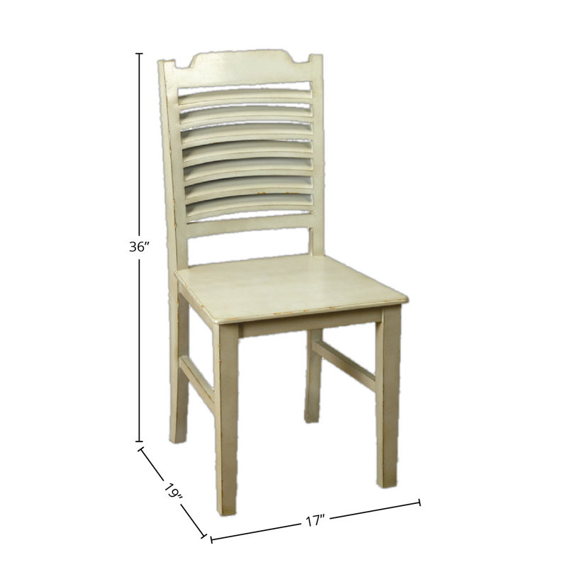Solid Wood Dining Chair, Blue / Gray