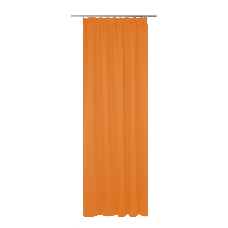 Zoee Pencil Pleat Blackout Single Curtain, Orange, 245cm H x 145cm W