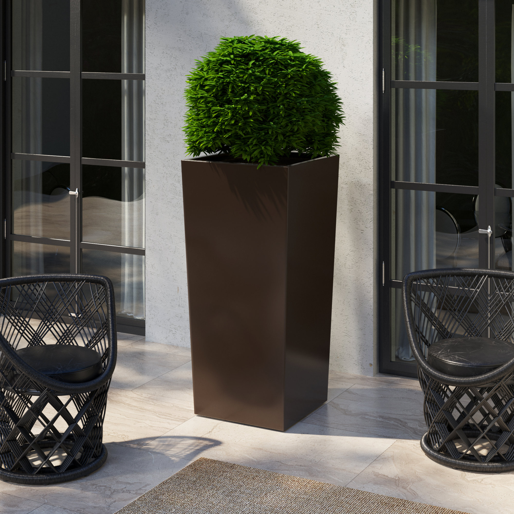 Roseline Handmade Planter Box, Brown, 48" H x 23" W x 23" D