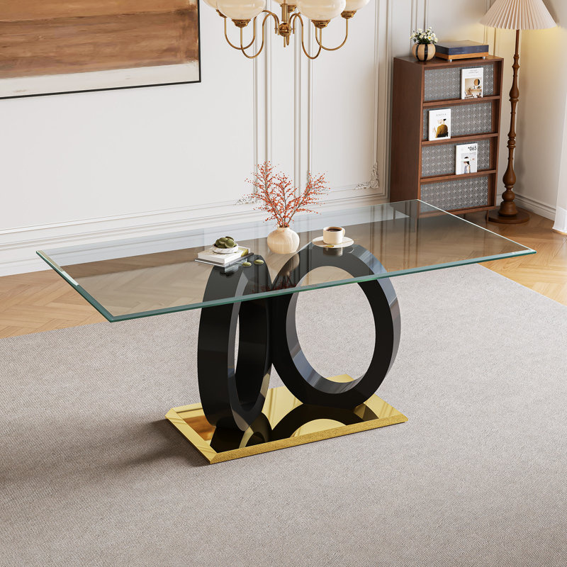 Glass Top Pedestal Dining Set