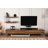 Modern TV Unit with Wall-Mount Capability, White & Teak, 70.9 x 16.4 x 11.6 inches | 100% Melamine Coated Particle Board, Thickness: 0.7 inches | Multiple Shelves for Storage, Stylish & Functional Design-737857838