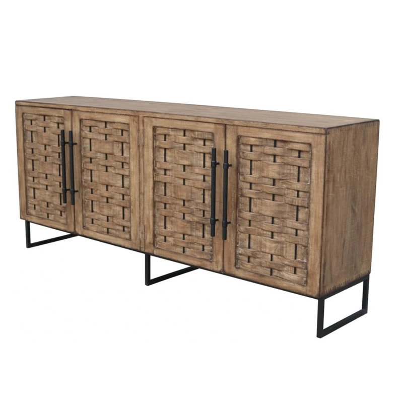 Buffet Osin, 4 portes, pin brun antique de 83 pouces
