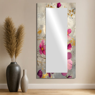 Fleurs sauvages et bouquet de coquelicots lavande - art mural miroir coquelicot - imprimé sur métal