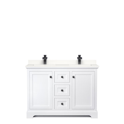 Meuble-lavabo double autoportant 48 po avec plateau Avery