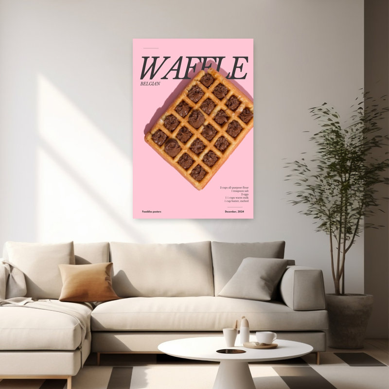 Art mural contemporain Sweet Sweet Waffle, H 60 po x l 40 po