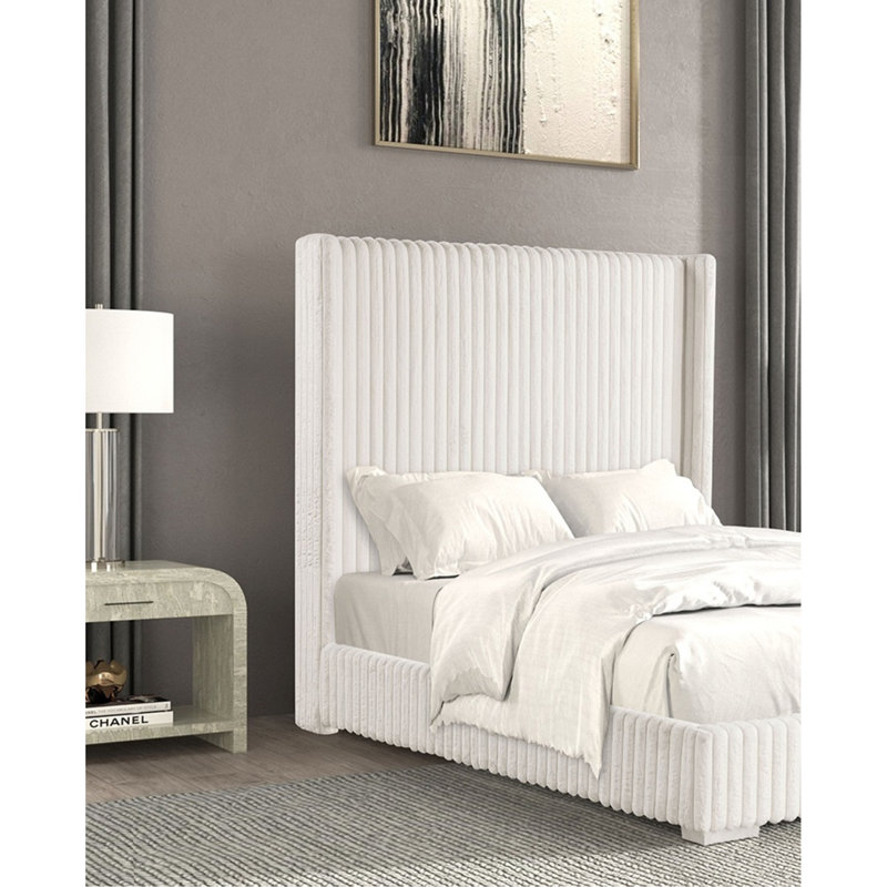 Tissu de chambre à coucher en chenille de fourrure de lit 1pc, Blanc, Grand