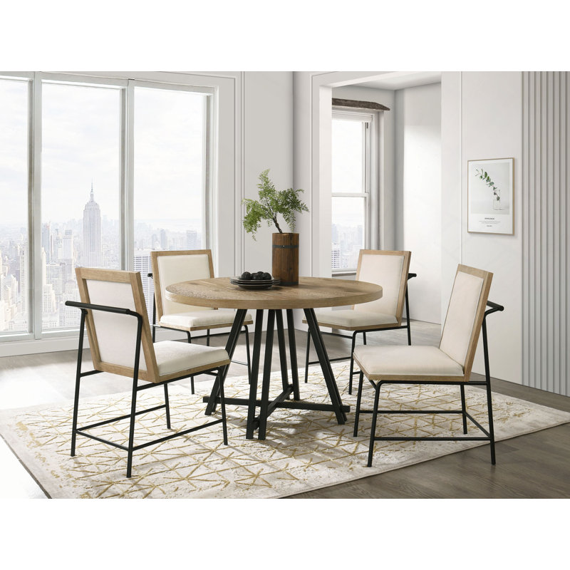 Ensemble de table de salle à manger ronde 47 "avec chaises rembourrées Tate