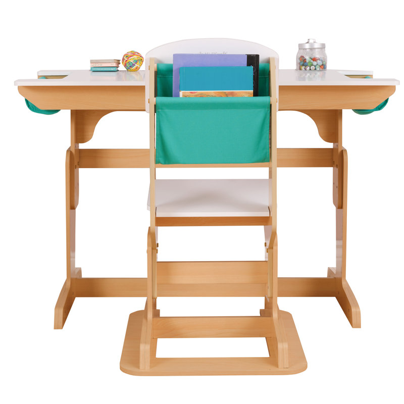 Grow Together Pocket Adjustable 109cm W Desk and Chair Set, Natural
