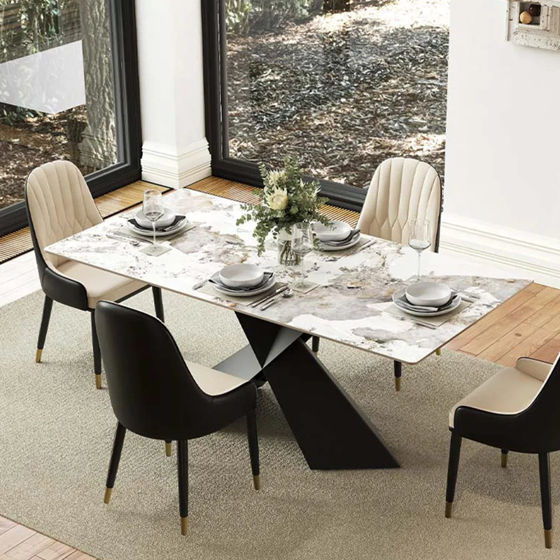 Rectangular Glossy Sintered Stone Dining Table