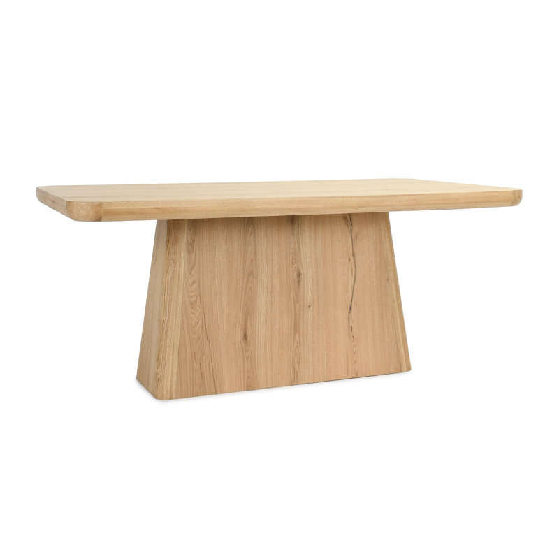 Pedestal Dining Table, Natural, 30" H x 71" L x 39" W