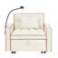 Fauteuil-lit convertible en velours beige 31 pouces - Port de chargement, porte-gobelet, hauteur réglable 110, 140 et 180 mm. Idéal pour le salon, la chambre, l'appartement, la résidence étudiante et le bureau.