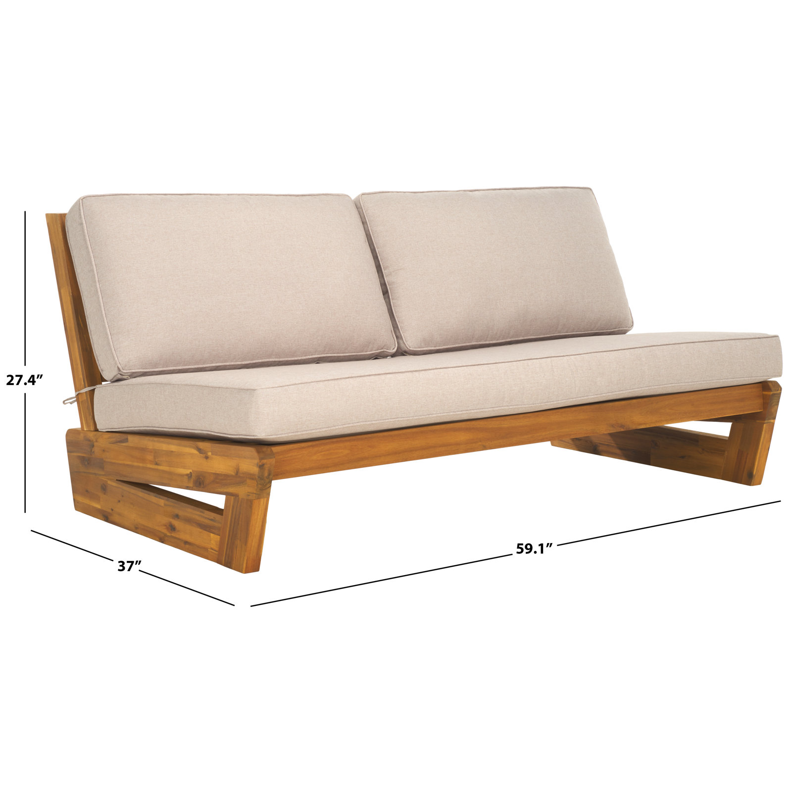 Beaufort 59.1'' Wide Acacia Patio Sofa with Cushions