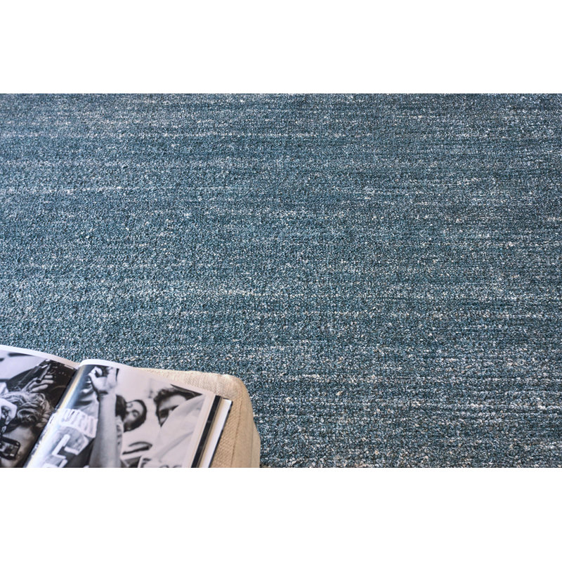 Rectangle Plush Solid Color Hand-Knotted Wool Area Rug in Gray, Rectangle 2' x 3'