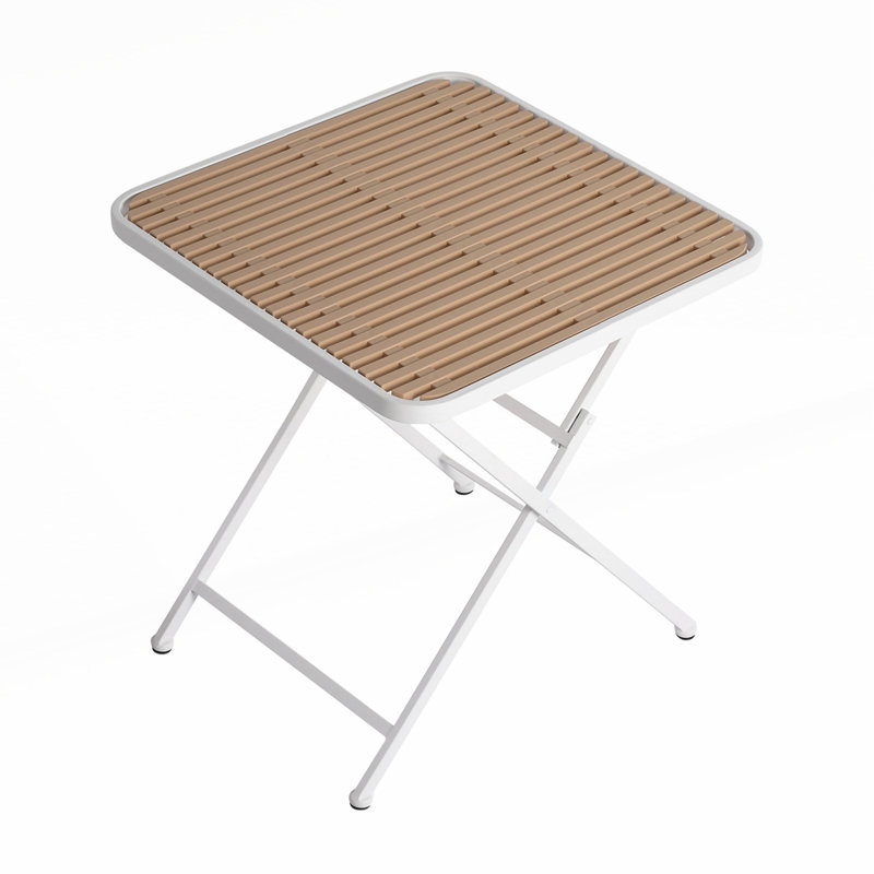 Ensemble de 2 chaises longues modernes avec table ronde en plastique PP résistant aux intempéries pour une utilisation intérieure et extérieure