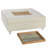 Table basse Austin Allen James - carrée - revêtement crème avec pieds en acrylique transparent