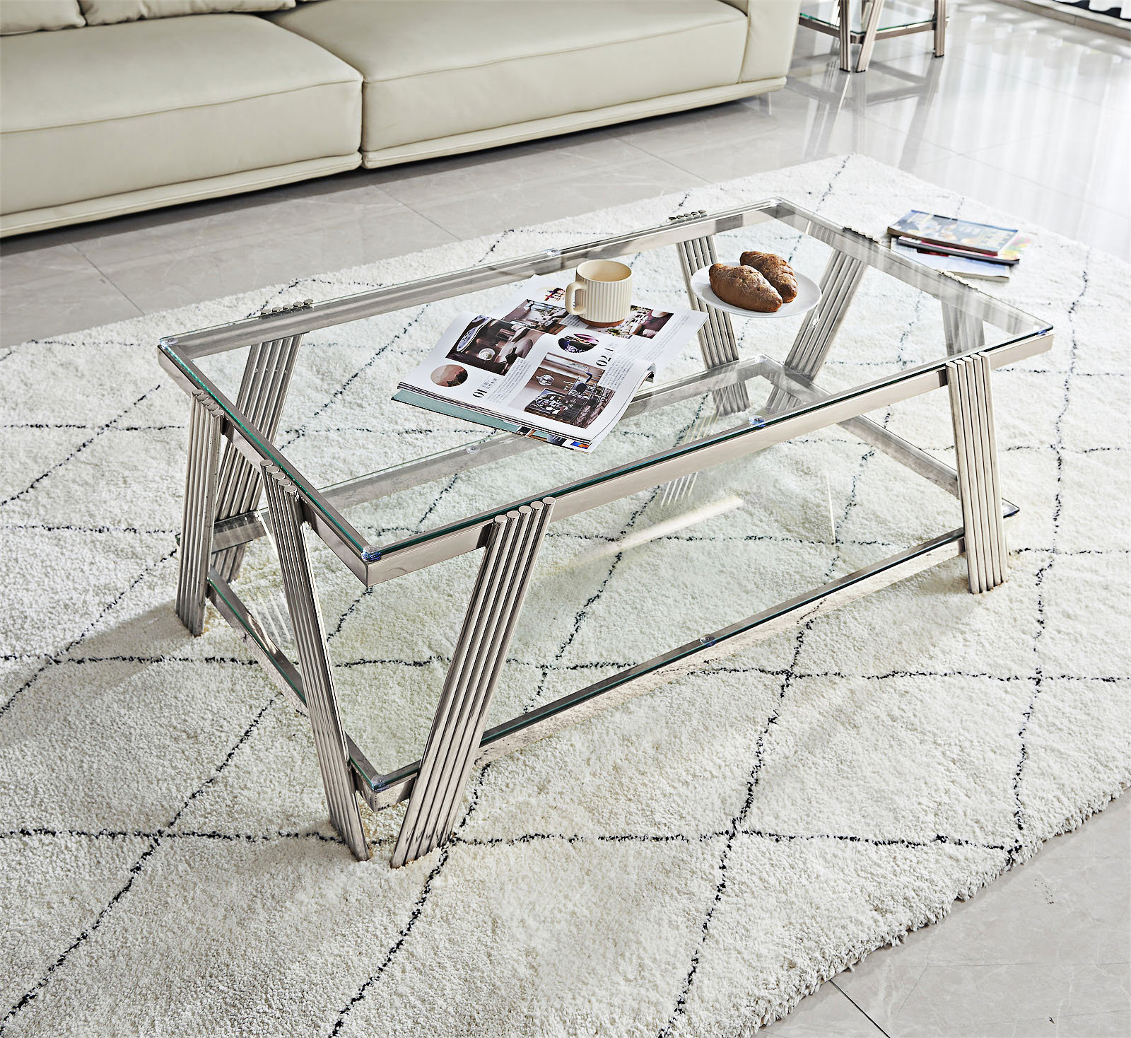 Mercer41 DoubleLayer Clear Tempered Glass Coffee Table Wayfair