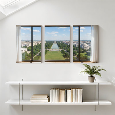 «Scenic & Cityscapes Washington Monument National Mall View», ensemble de 3 impressions sur toile