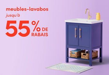 Bathroom vanities & more, up to 55% off.