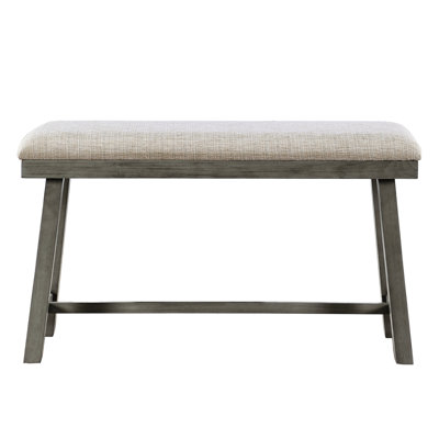 Gray Finish Counter Height Bench, Wood For Dining Room Frame Space