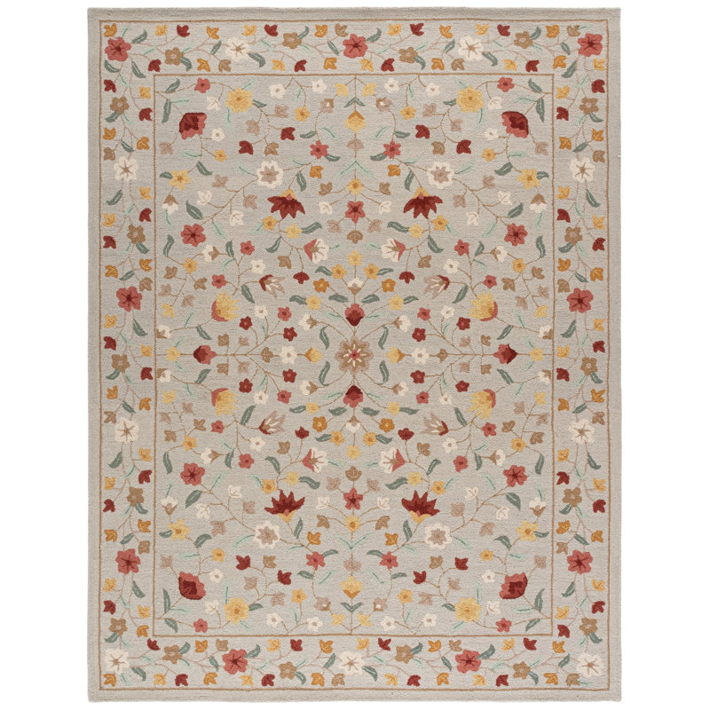Chelsea Hand Tufted Wool; Cotton Floral Indoor Rug, 6'-0" x 9'-0" Rectangle
