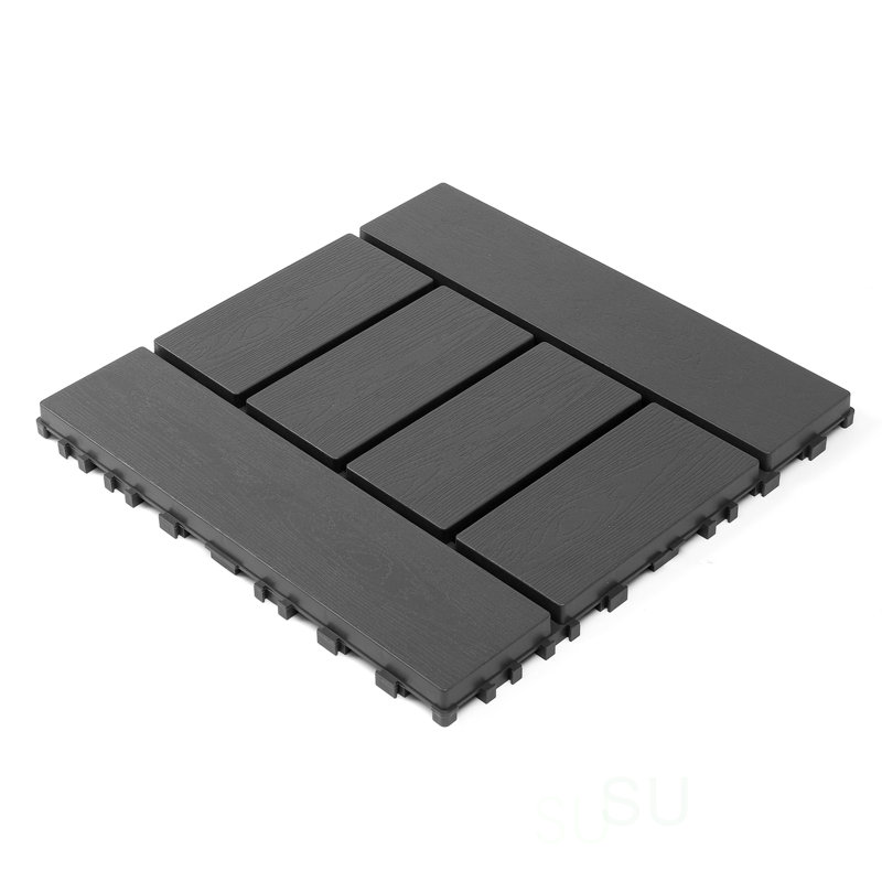 Carreaux de terrasse à emboîtement en plastique durable, 44 paquets, 12 po x 12 po, imperméables pour une utilisation intérieure et extérieure toutes saisons