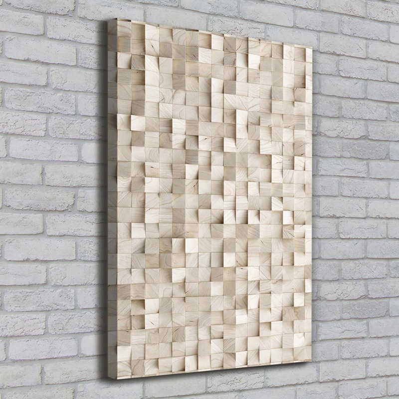 Wooden Cubes - Wrapped Canvas Print