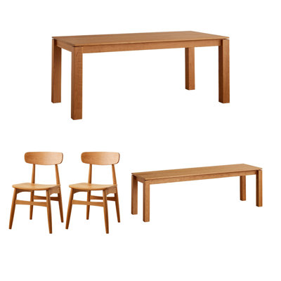 Steady and elegant solid wood table set