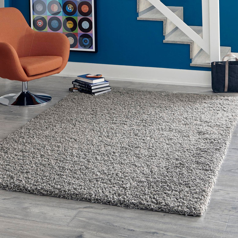 Santosha Shag Rug, Rectangle 10' x 14'1", Cloud Gray