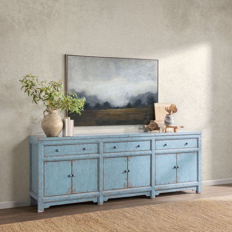 Winford Reclaimed Pine Sideboard Cabinet, Harbor Blue