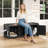 Hidden Cat Litter Box Enclosure Furniture with 3 Doors & Multiple Windows, Waterproof PP Material