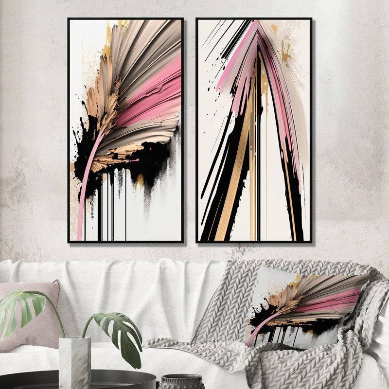«Abstract Geode Peinture», 2 pièces sur toile, H 40 po x l 40 po, Cadre noir